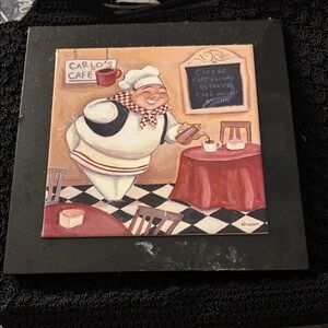 Chef Art Tile with Red Accents